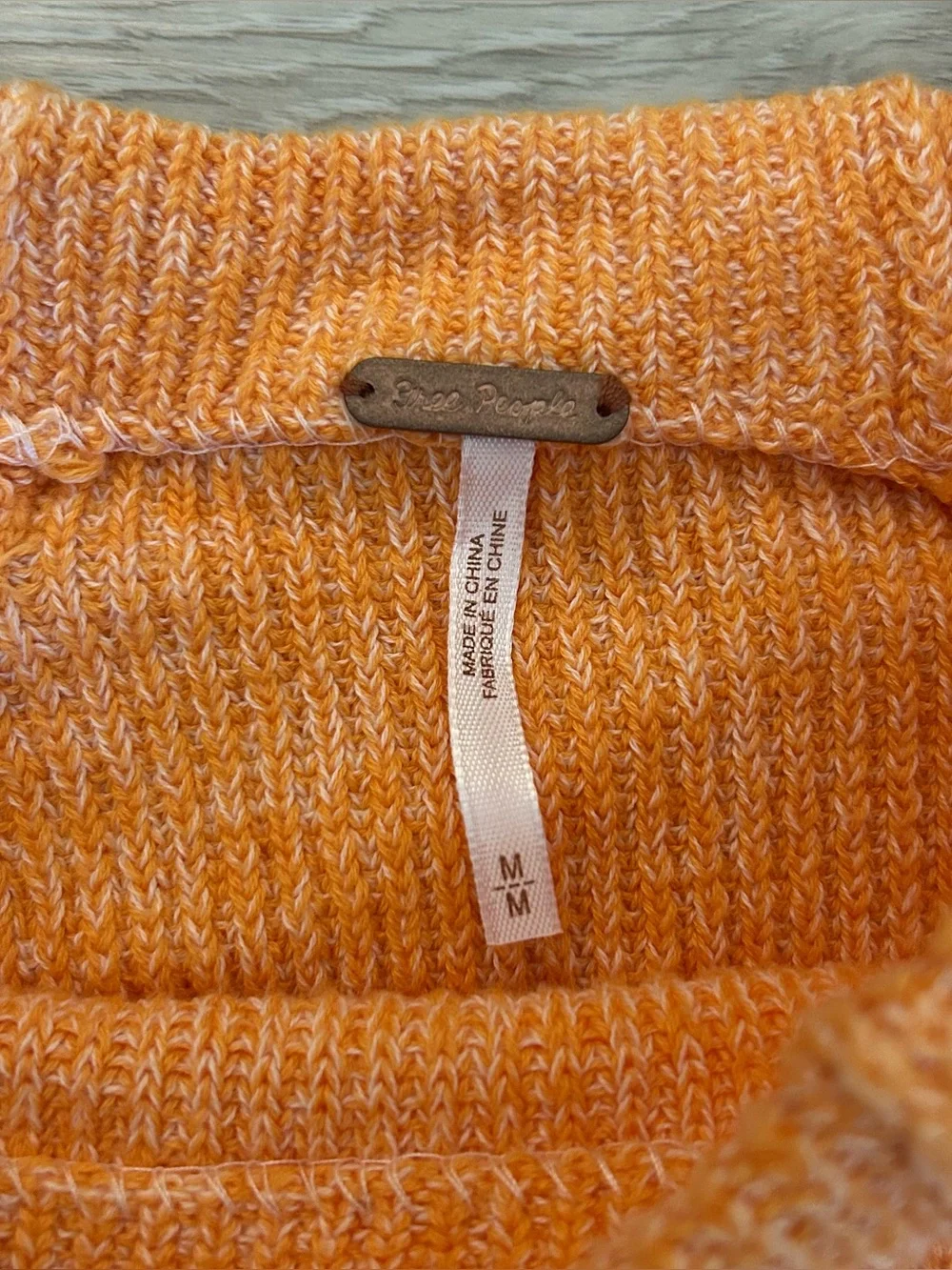 Free People Too Good Ribbed Knit Pullover Sweater Orange Zest Size M